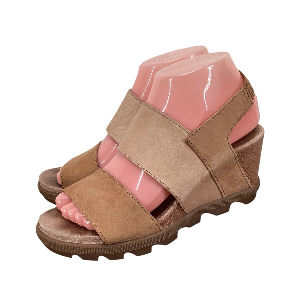 Sorel Sandals Size 7 Brown Wedge Heel Platform Slingback Ankle Strappy Open Toe - Picture 3 of 8